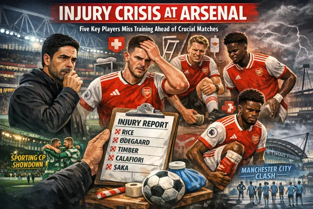 Arsenal Face Mounting Injury Concerns as Five Key Figures Miss Training